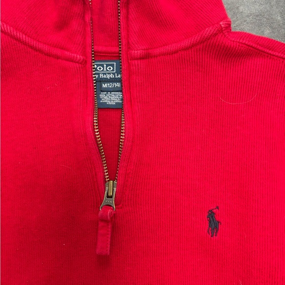 Ralph Lauren Polo Bright Red Quarter Zip - Picture 4 of 5